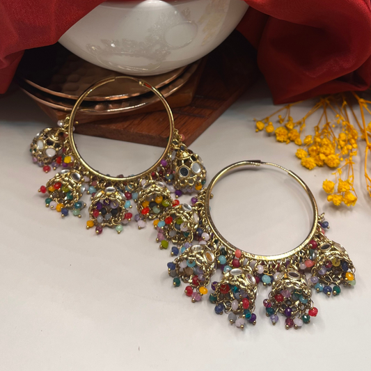 Big Hoop Jhumka Earrings