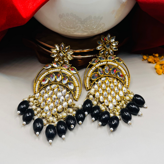 Gold-Toned Designer Chandbali Earrings