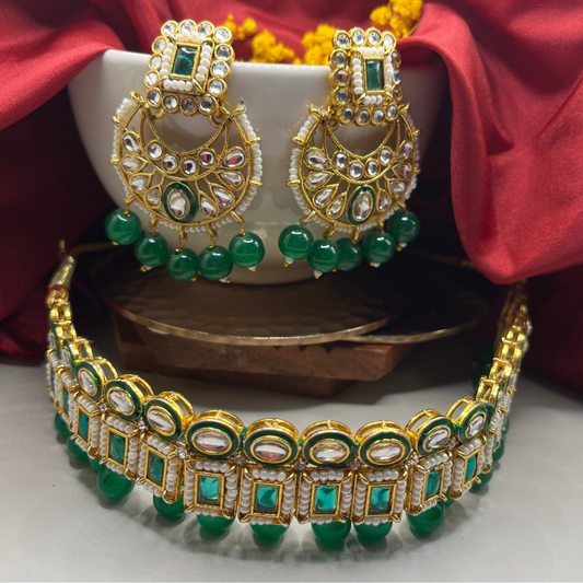 Choker Chandbali Set with Maang Tikka