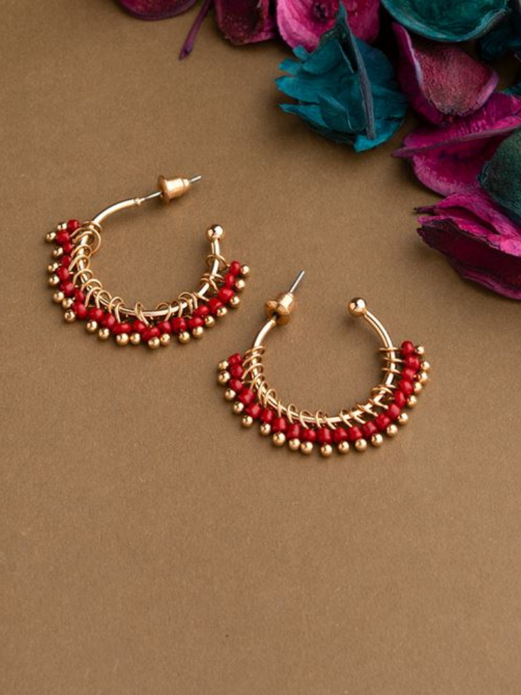 Beads Designed Fashion Hoops Earring