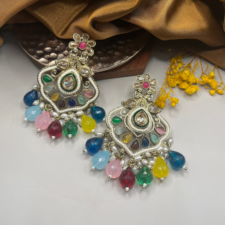 Designer Multicolor Dangler Earrings