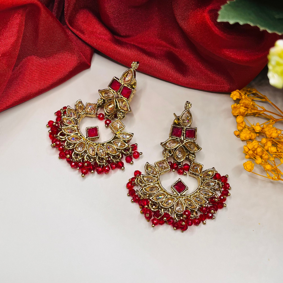 Kundan Polki Beaded Earring