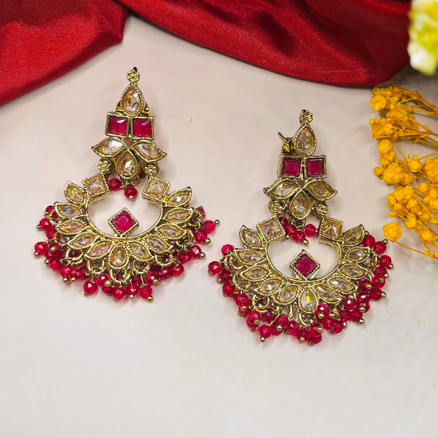 Kundan Polki Beaded Earring