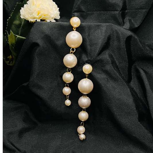 Gold-Plated Pearl Dangler Earrings