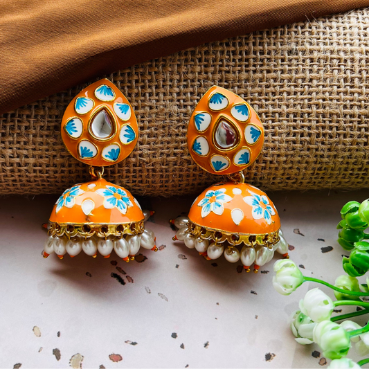 Elegant Floral Jhumkas Earrings