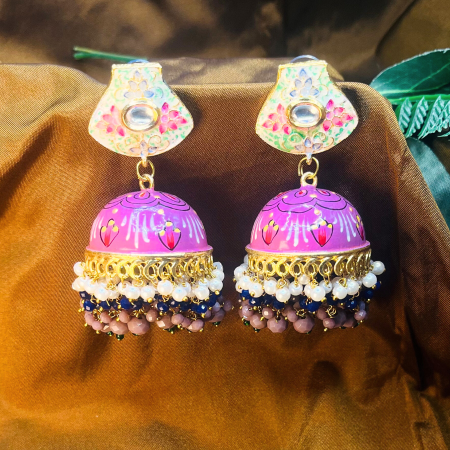 HANDMADE LIGHT PURPLE FABRIC EARRINGS EVA - TELA NAARI – TelaNaari