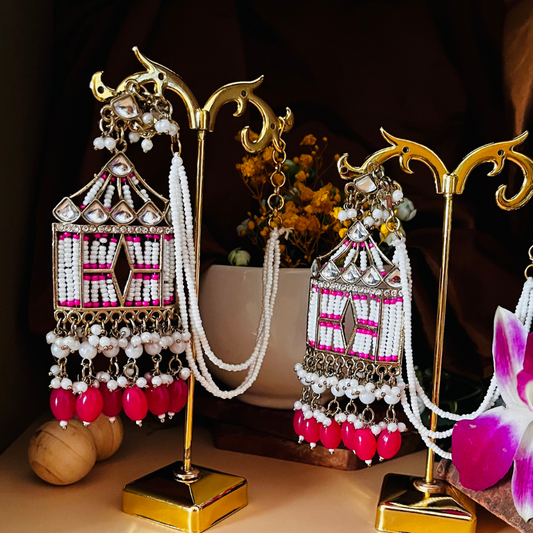 Rani Color Kundan Doli Earrings