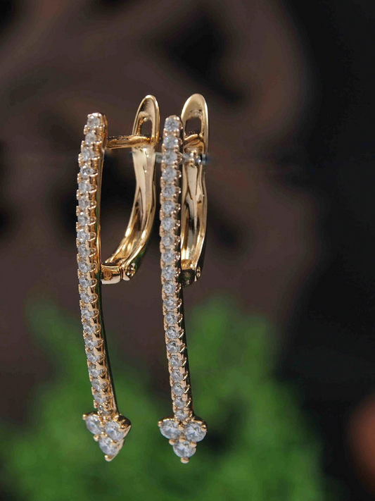 Gold Plated Arrow Shaped Cubic Zicronia Xuping Earring