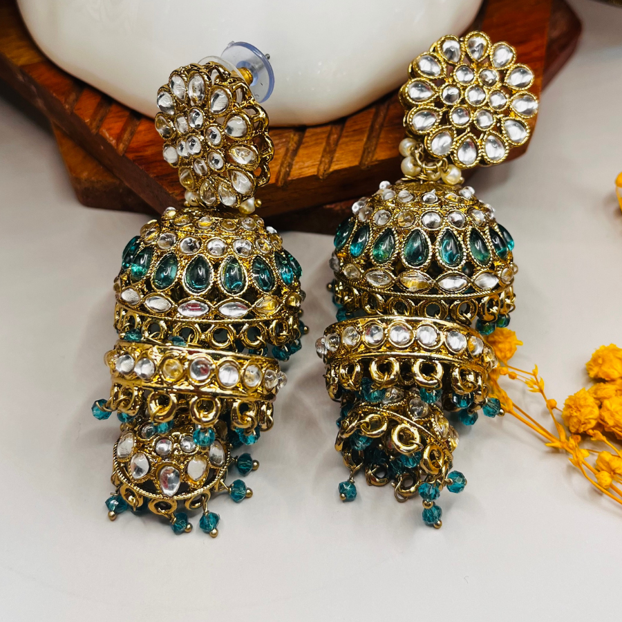 Designer Layered Jhumkas Earrings