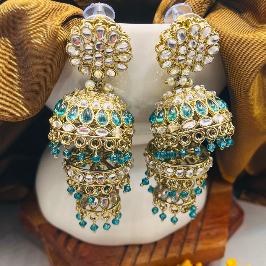 Designer Layered Jhumkas Earrings