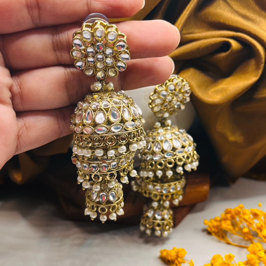 Designer Layered Jhumkas Earrings