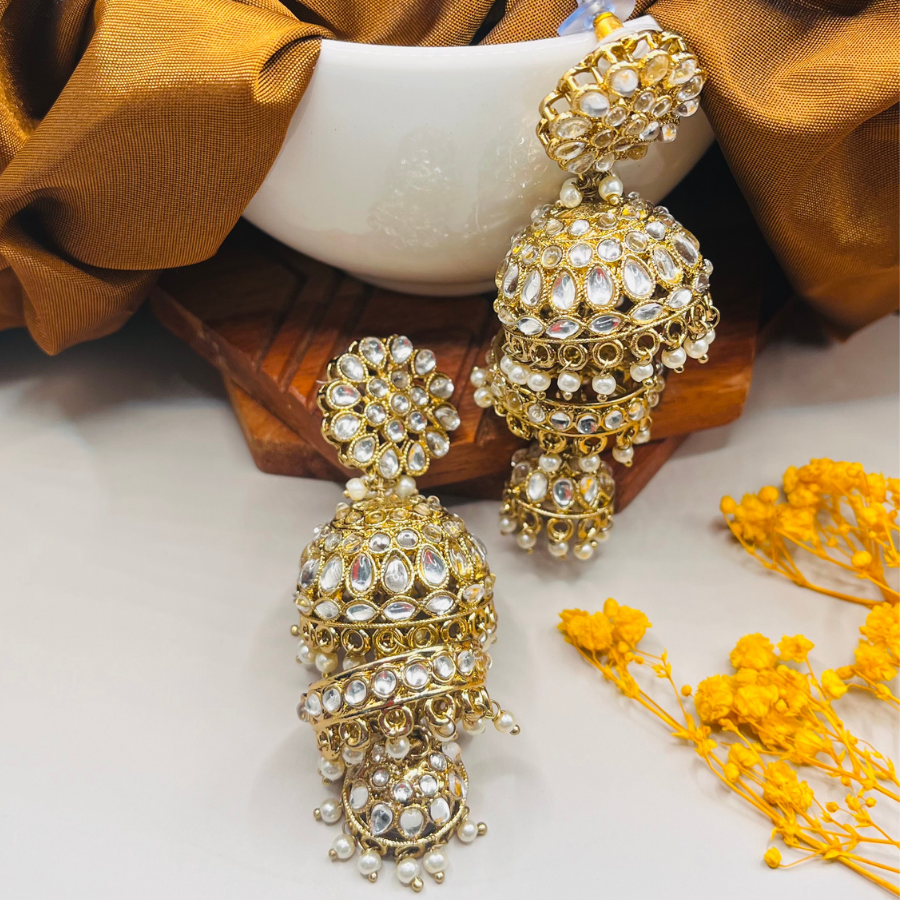 Designer Layered Jhumkas Earrings