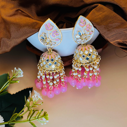 Beautiful Mirror Jhumka Earrings