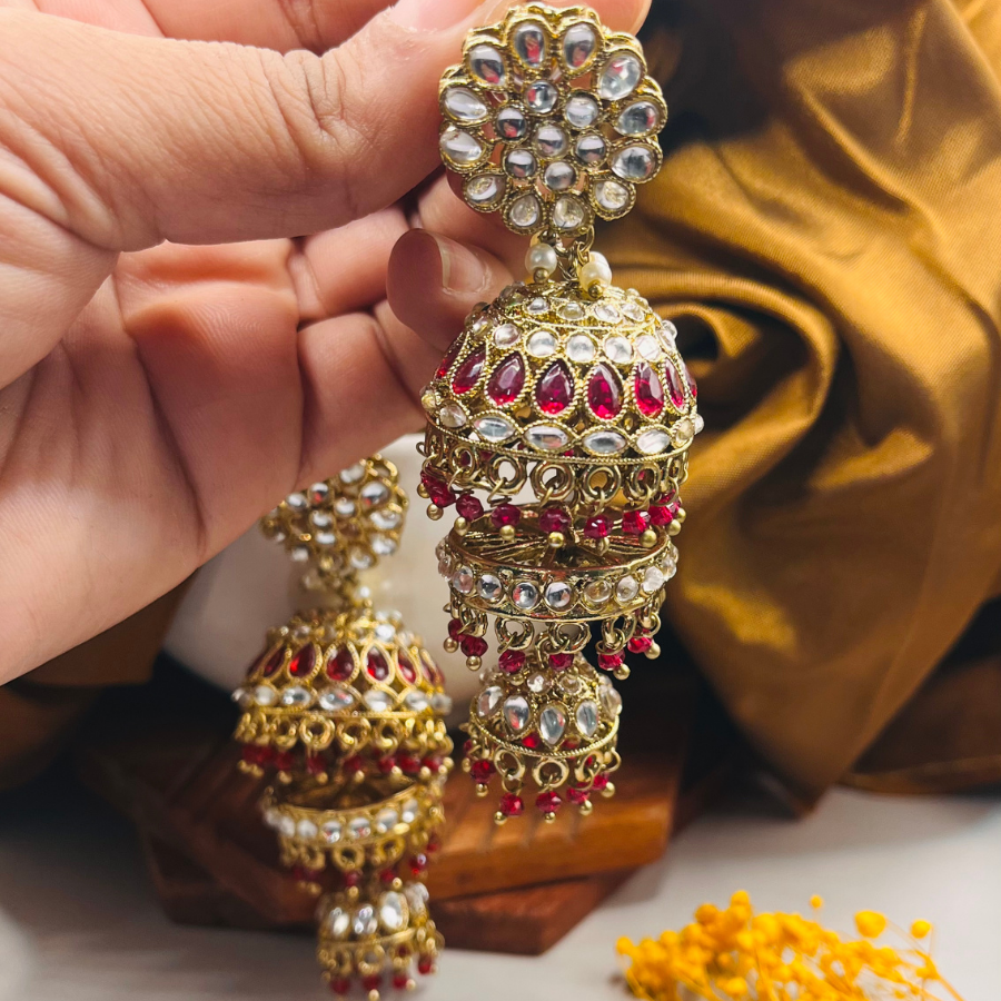 Designer Layered Jhumkas Earrings