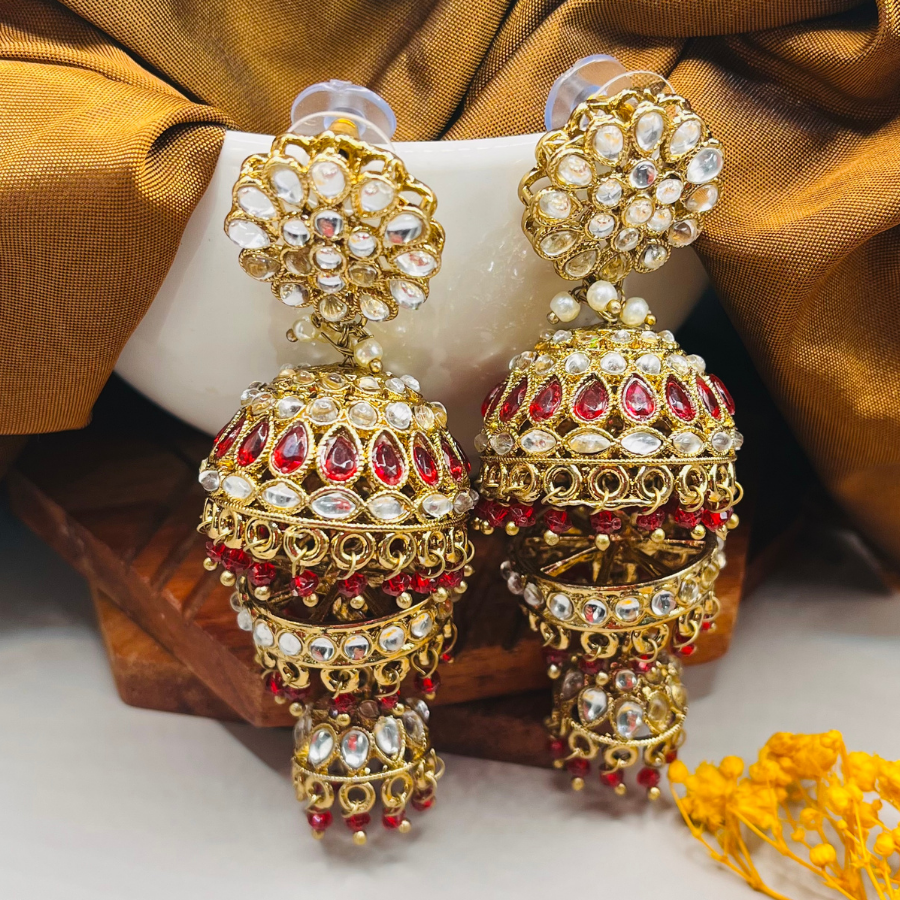 Designer Layered Jhumkas Earrings