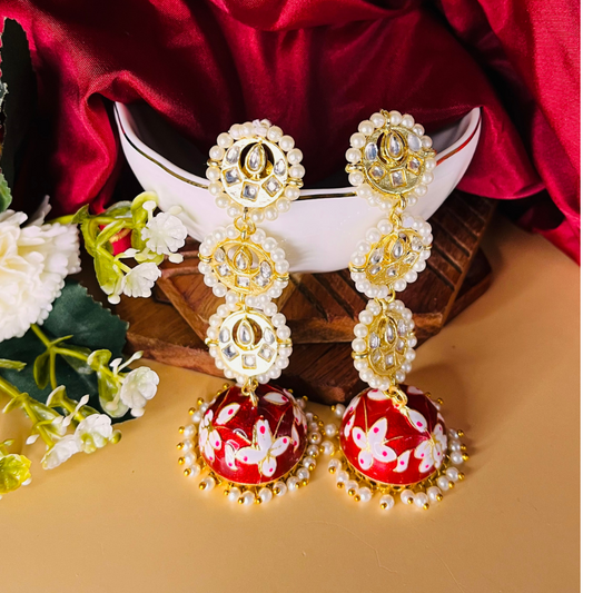 Beautiful Meenakari Wedding Festive Earrings