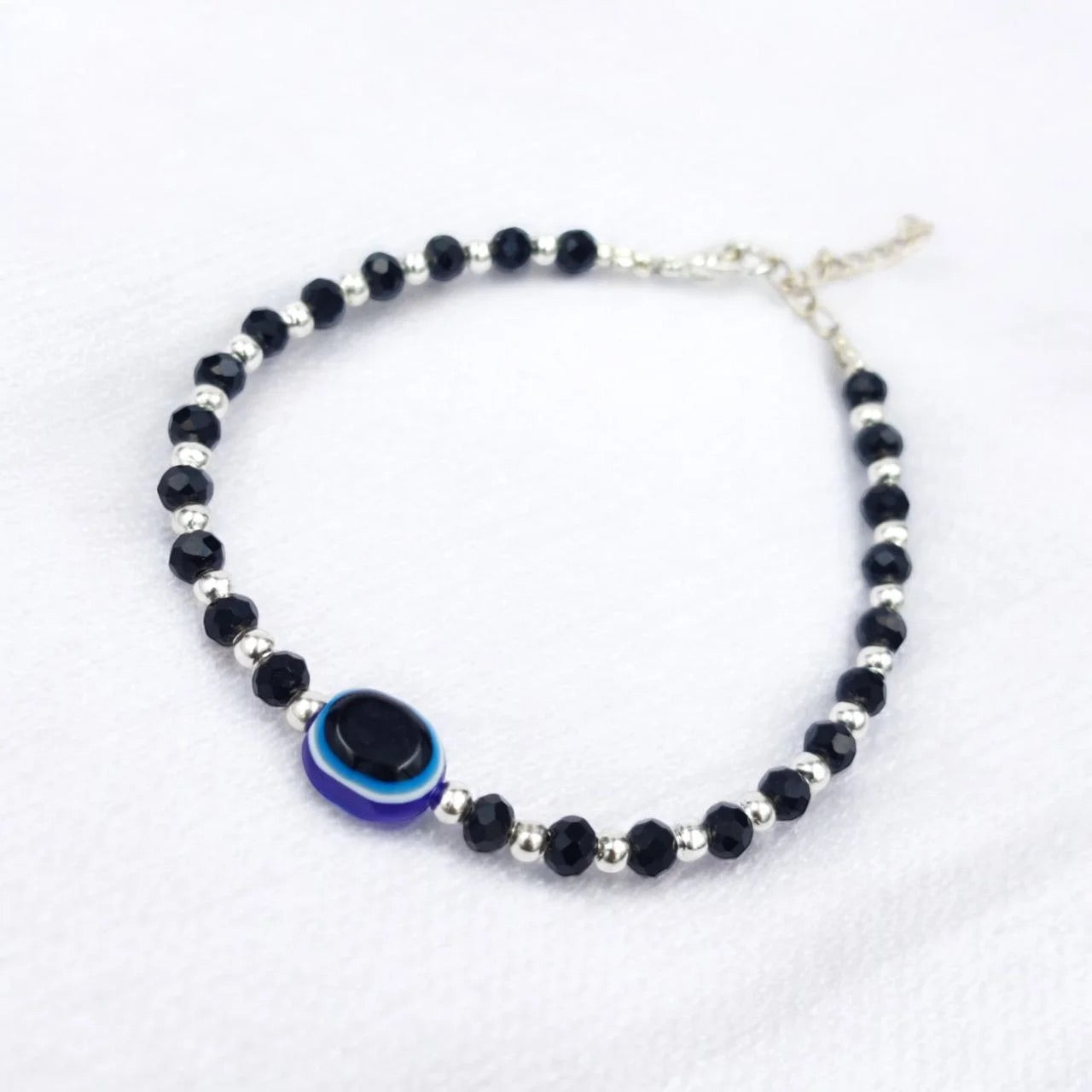 Evil Eye Bracelet With Crystal Beads