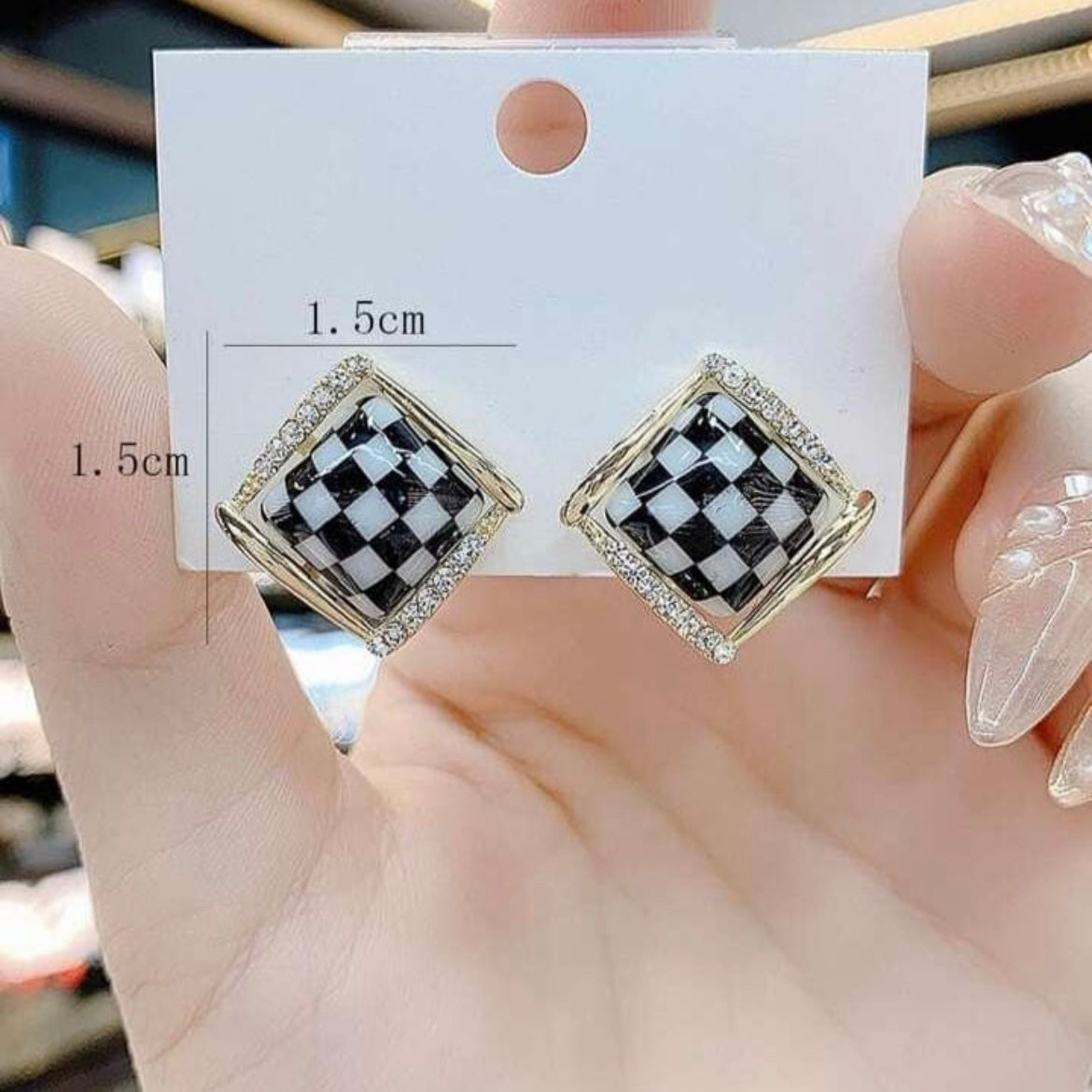 Chessboard Stud Earrings