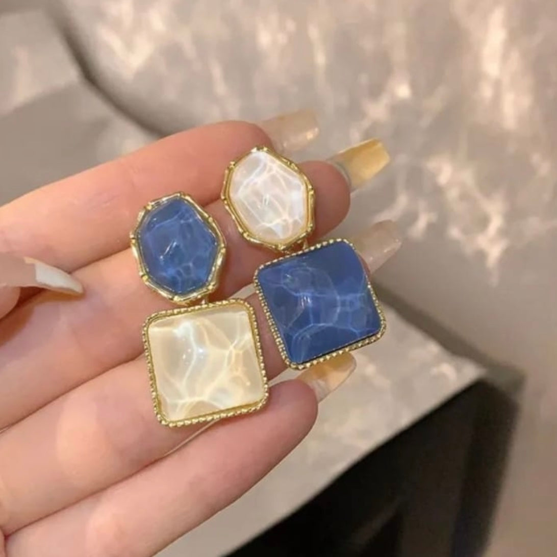 Unique Blue & White Earrings