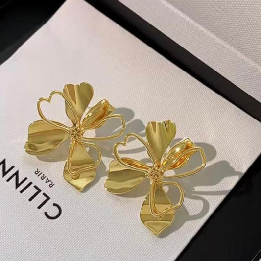 Gold Flower Studs