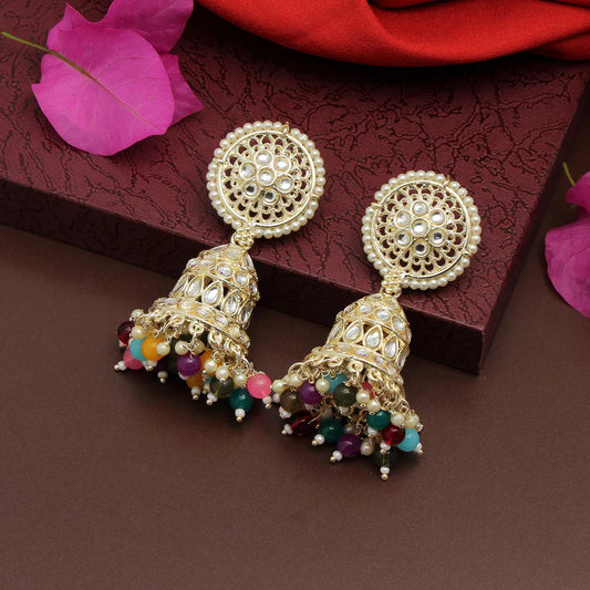 Multi Color Kundan Earrings