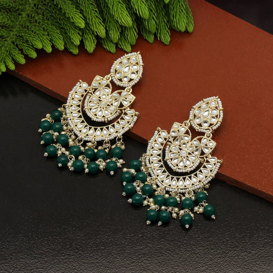 Green Kundan Earrings