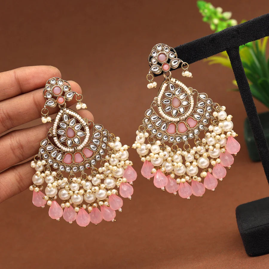 Baby Pink Kundan Earrings