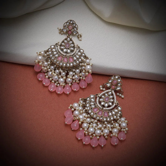 Baby Pink Kundan Earrings