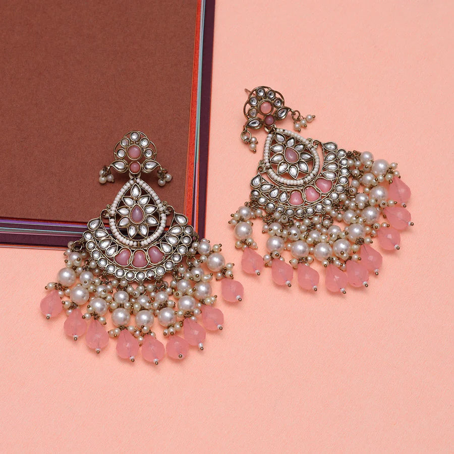 Baby Pink Kundan Earrings