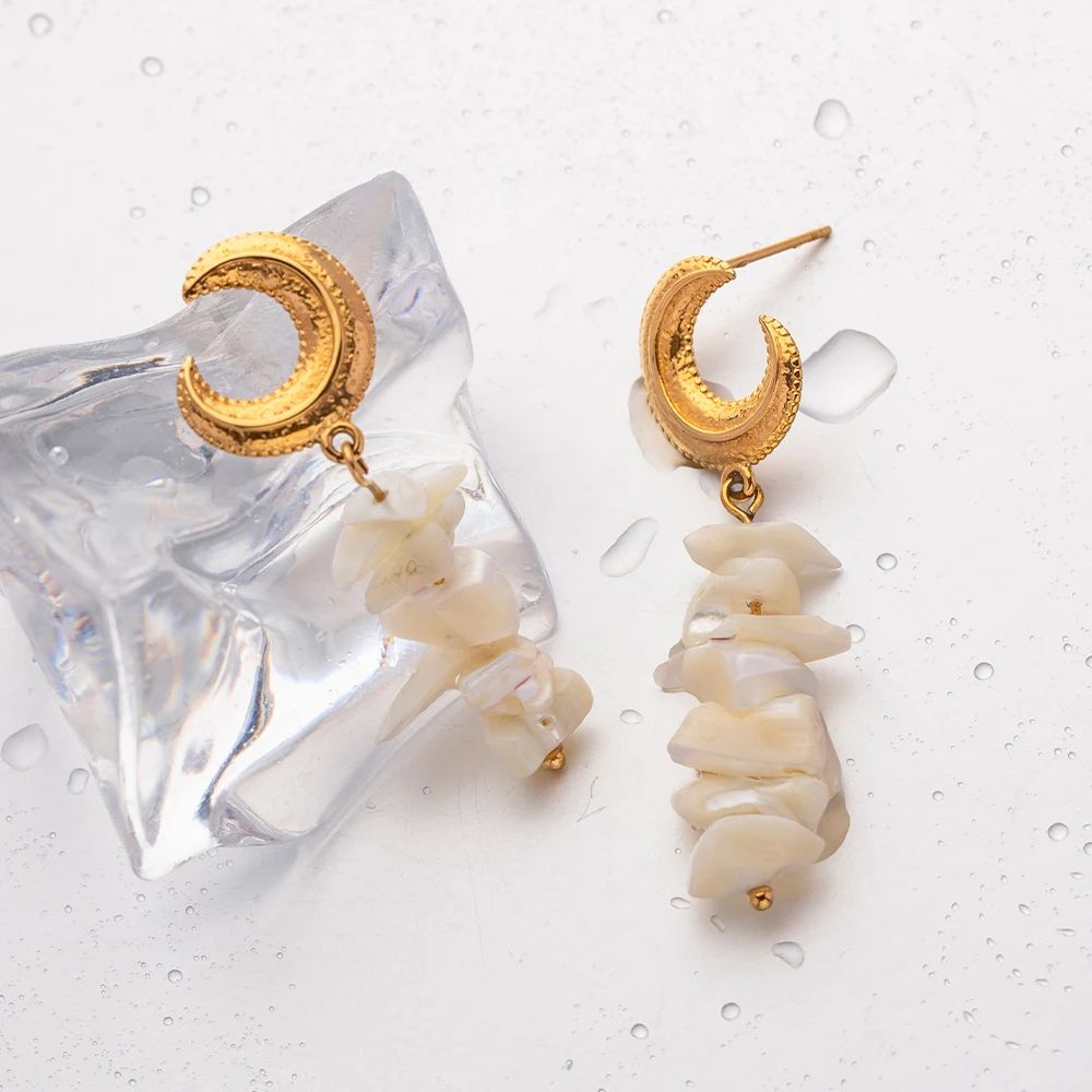 18k Gold MOP Drop Earrings