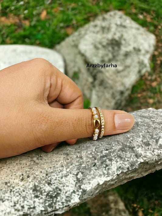 Pearlesque Gold Finger Ring