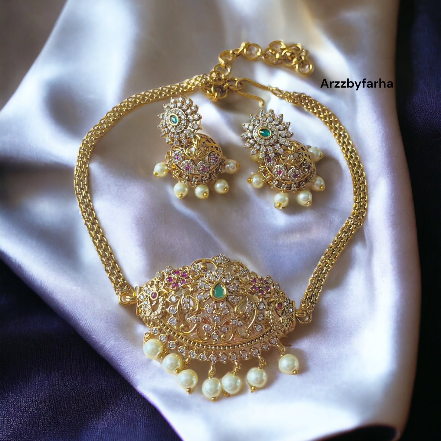 Gold Kajol Choker Set