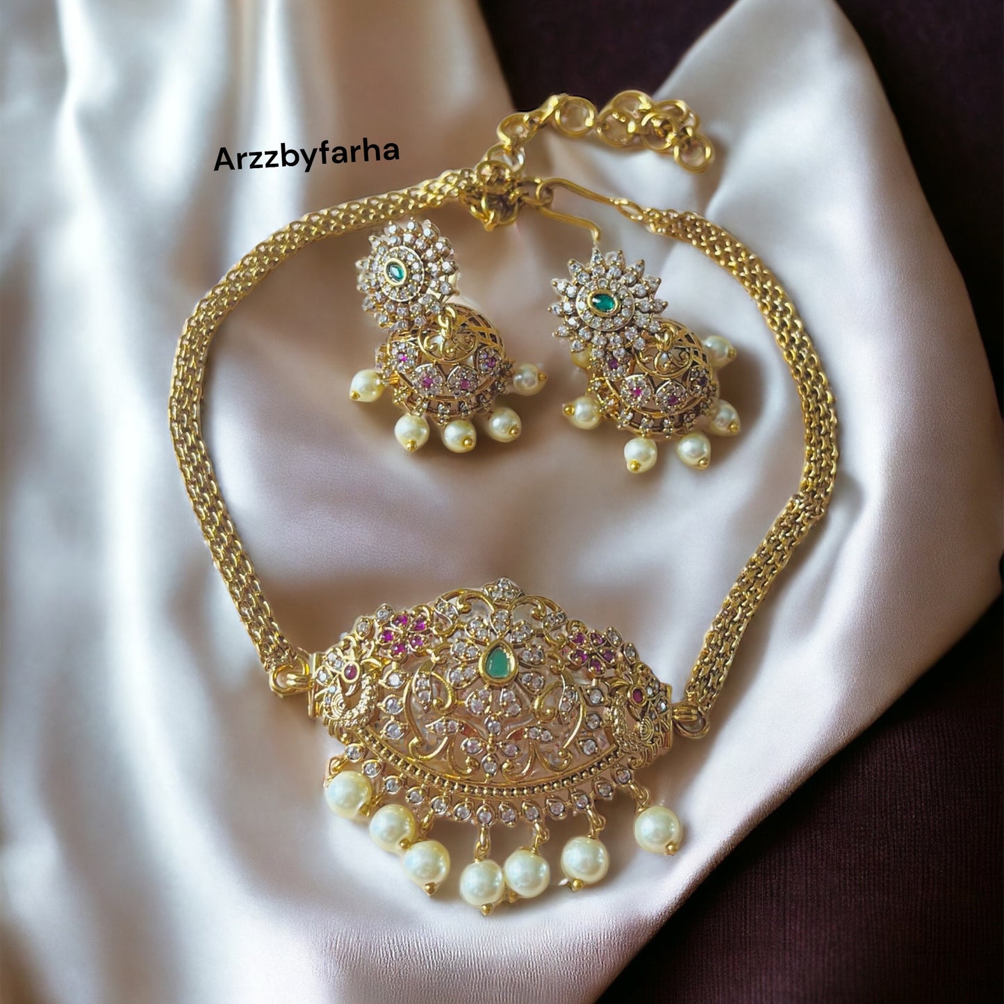 Gold Kajol Choker Set