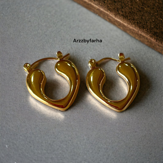 18k Gold Plated Heart Earring