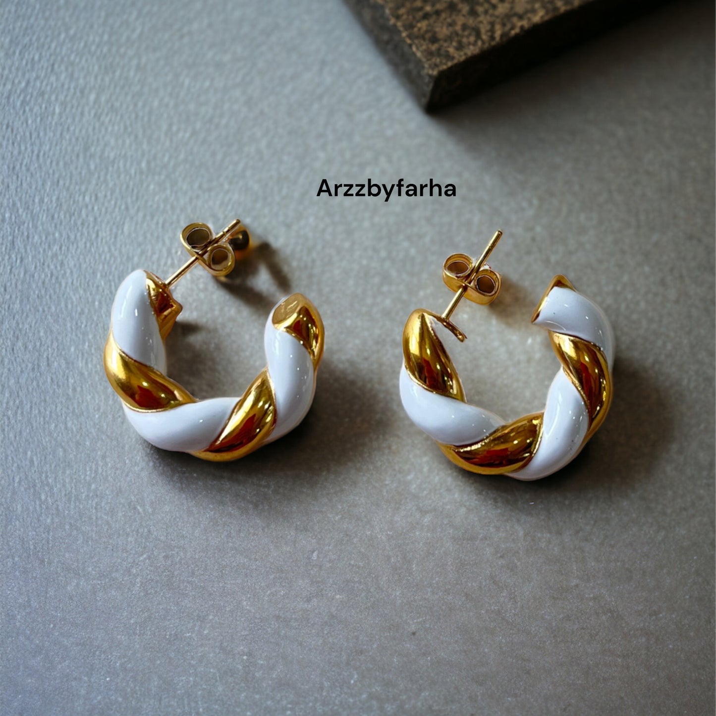 18k Gold Plated Twisted Hoop Earring