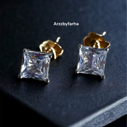 White Stone Studs Earring