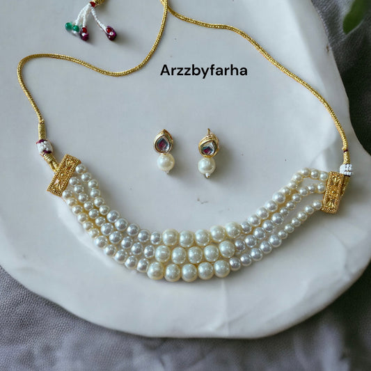 Layered Pearl Choker Set