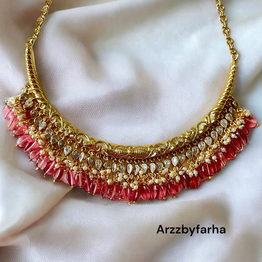 Zeenat Pink Choker Necklace