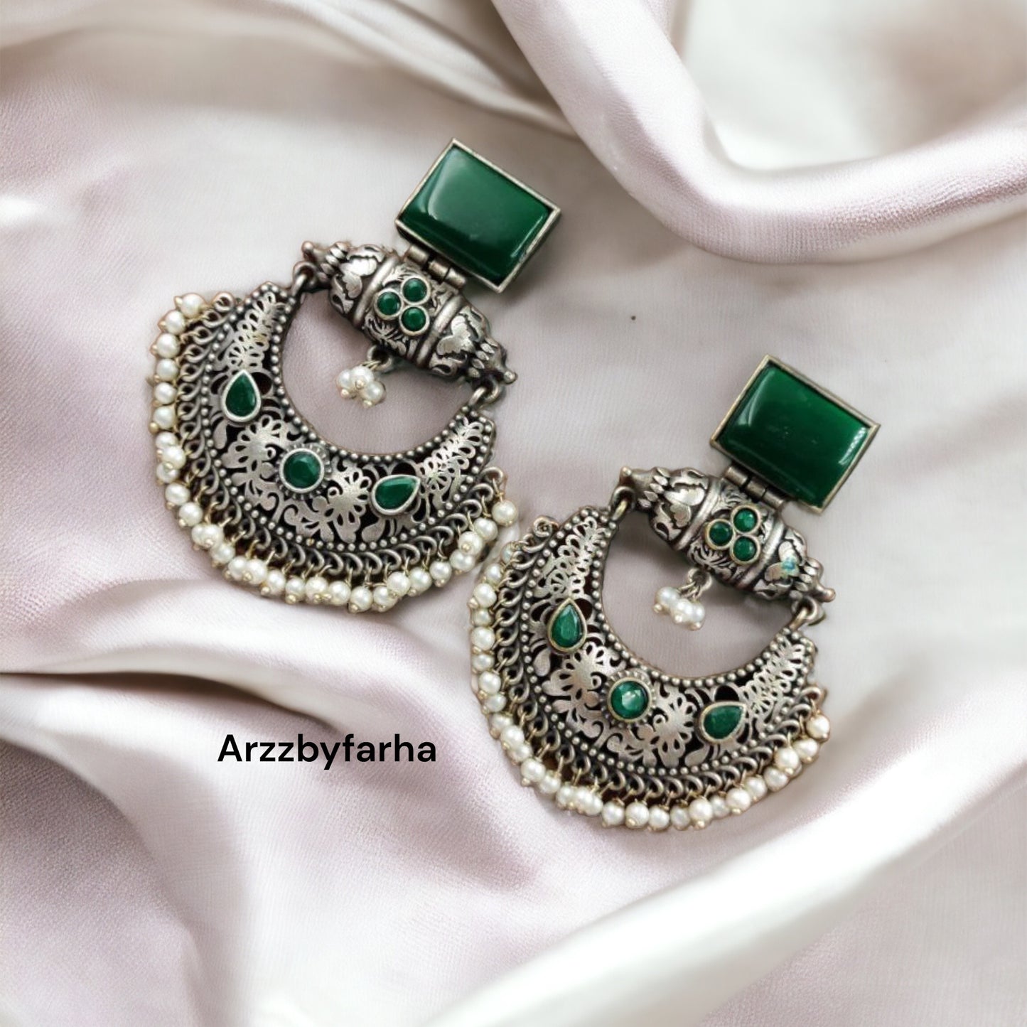 Green Stone Chandbali Earring