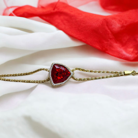 Gorgeous Red Stone Charm Bracelet