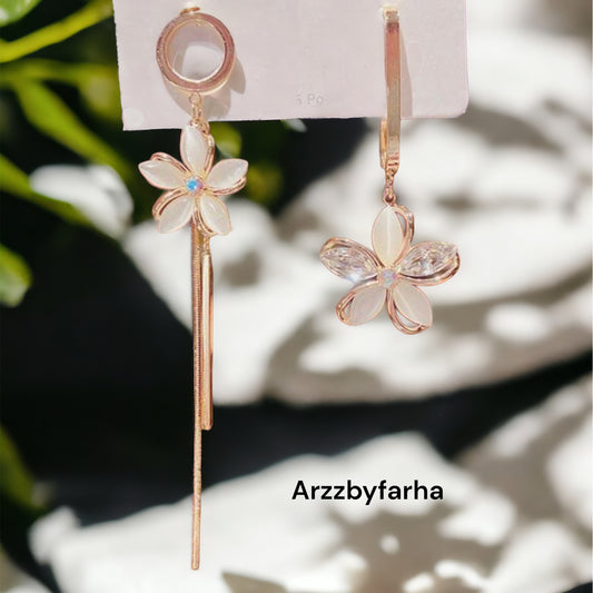 Pearl Tassel Mismatch Drop Earring