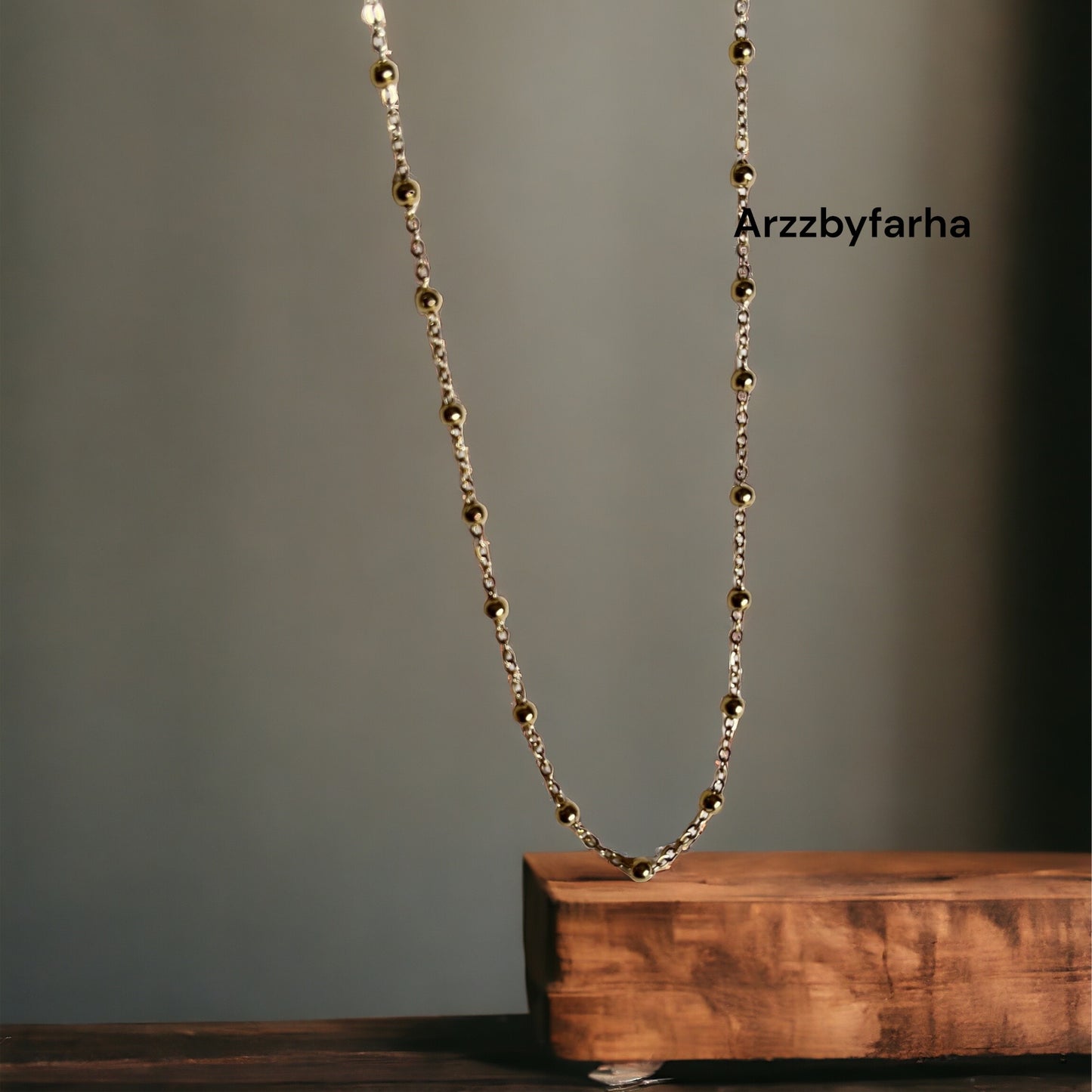 18k Gold Beaded Chain