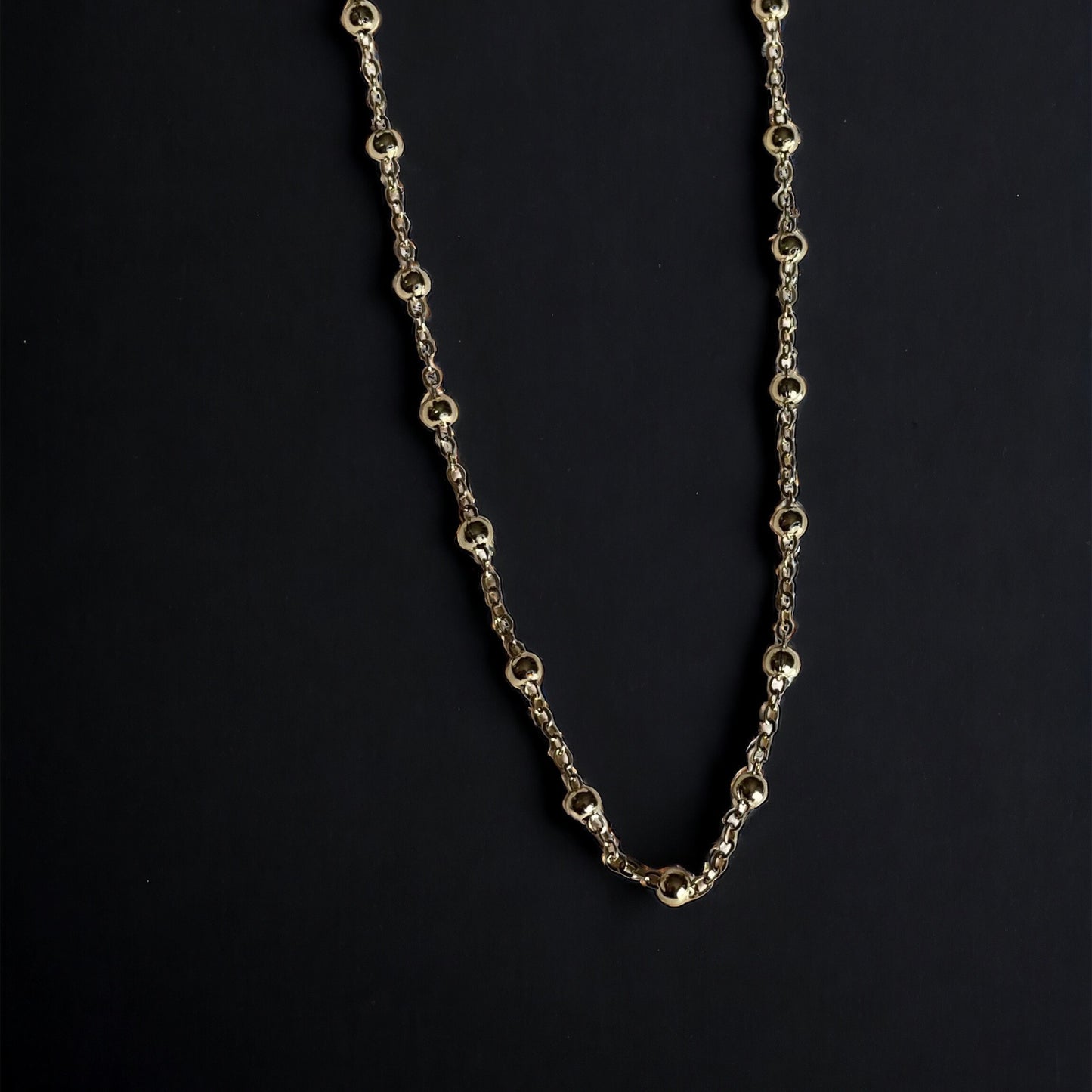 18k Gold Beaded Chain