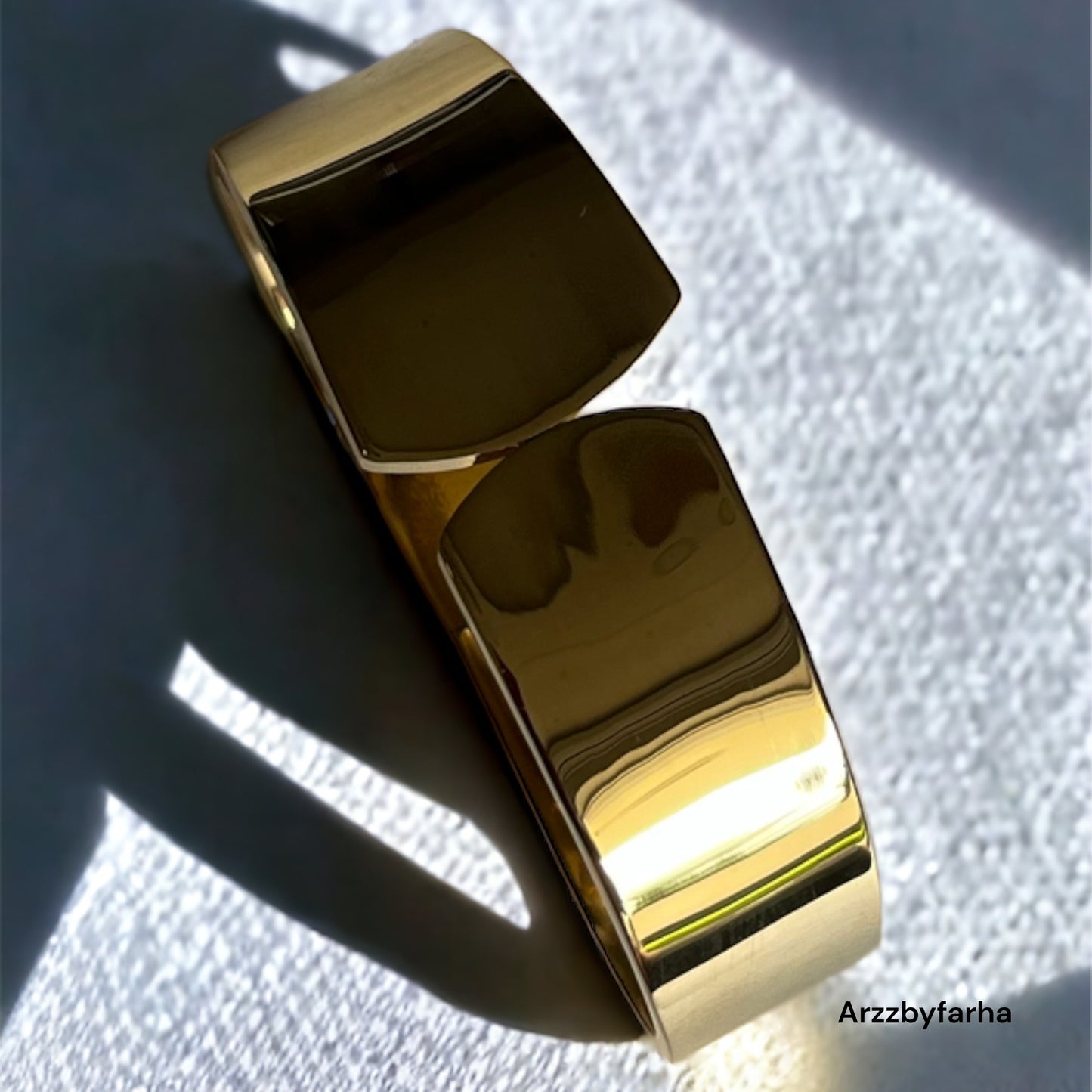 Gold Plated Front Open Cuff Bracelet