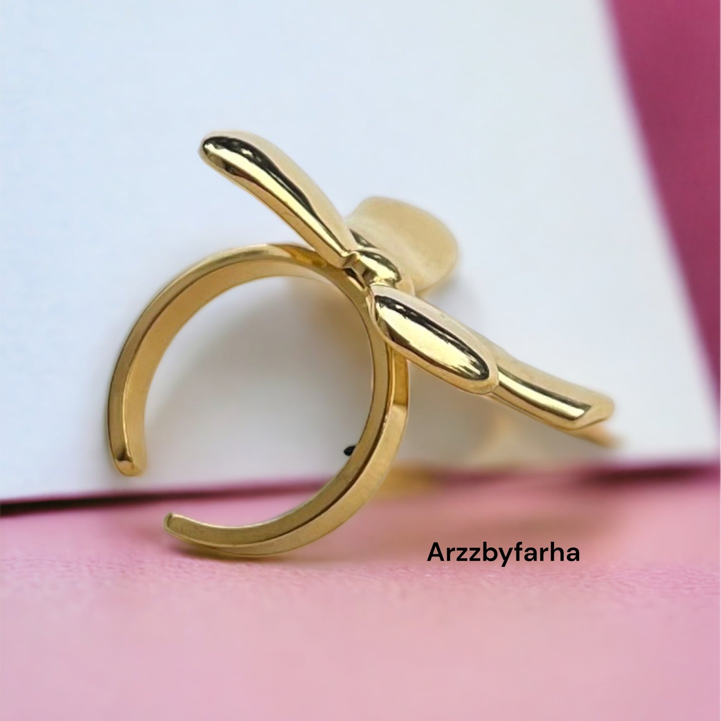 Gold Plated Bow Finger Ring