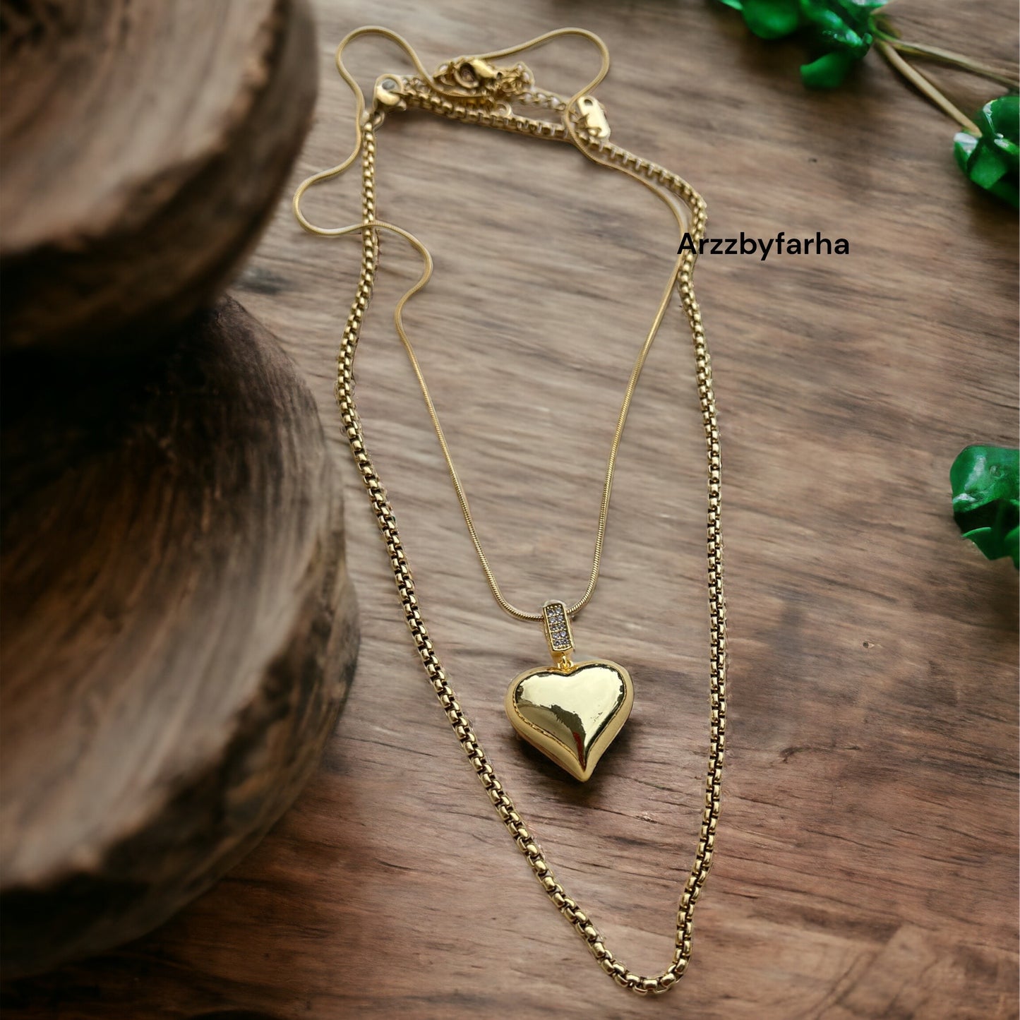 Double Chain Heart  Pendant Chain