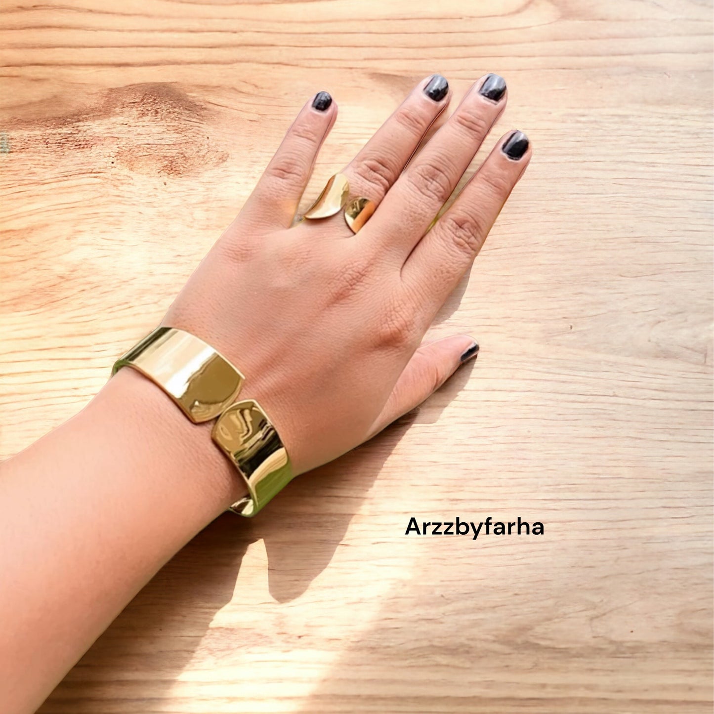 Gold Plated Front Open Cuff Bracelet