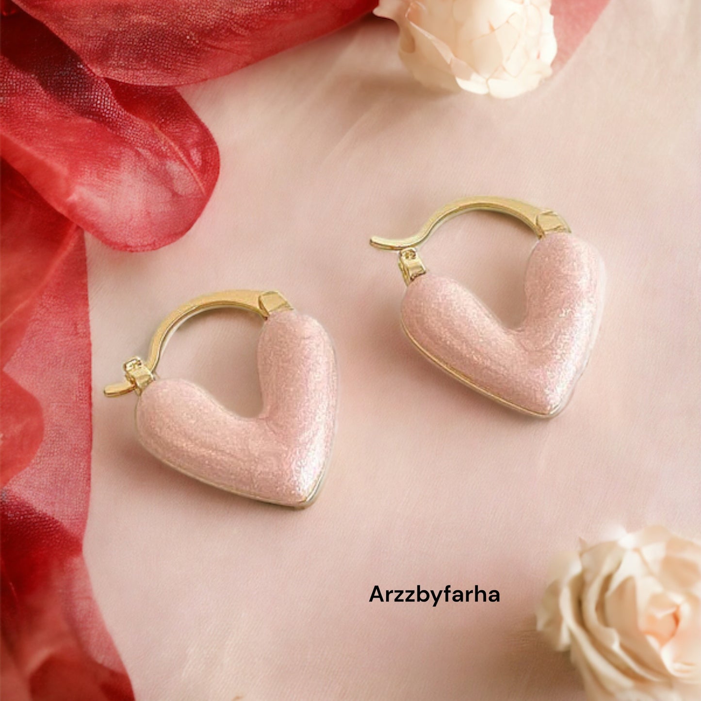 Pink Heart Shape Earrings