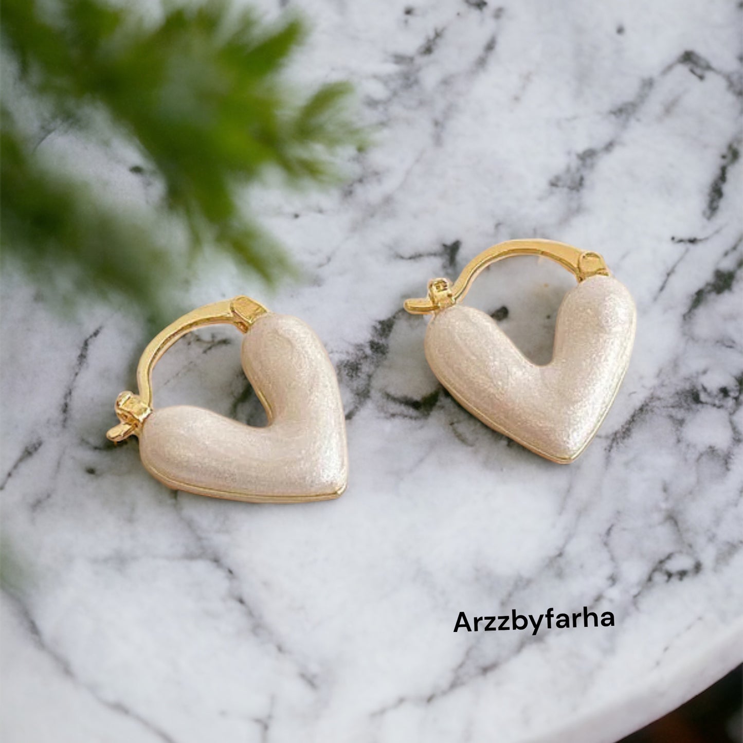 White Heart Shape Earrings