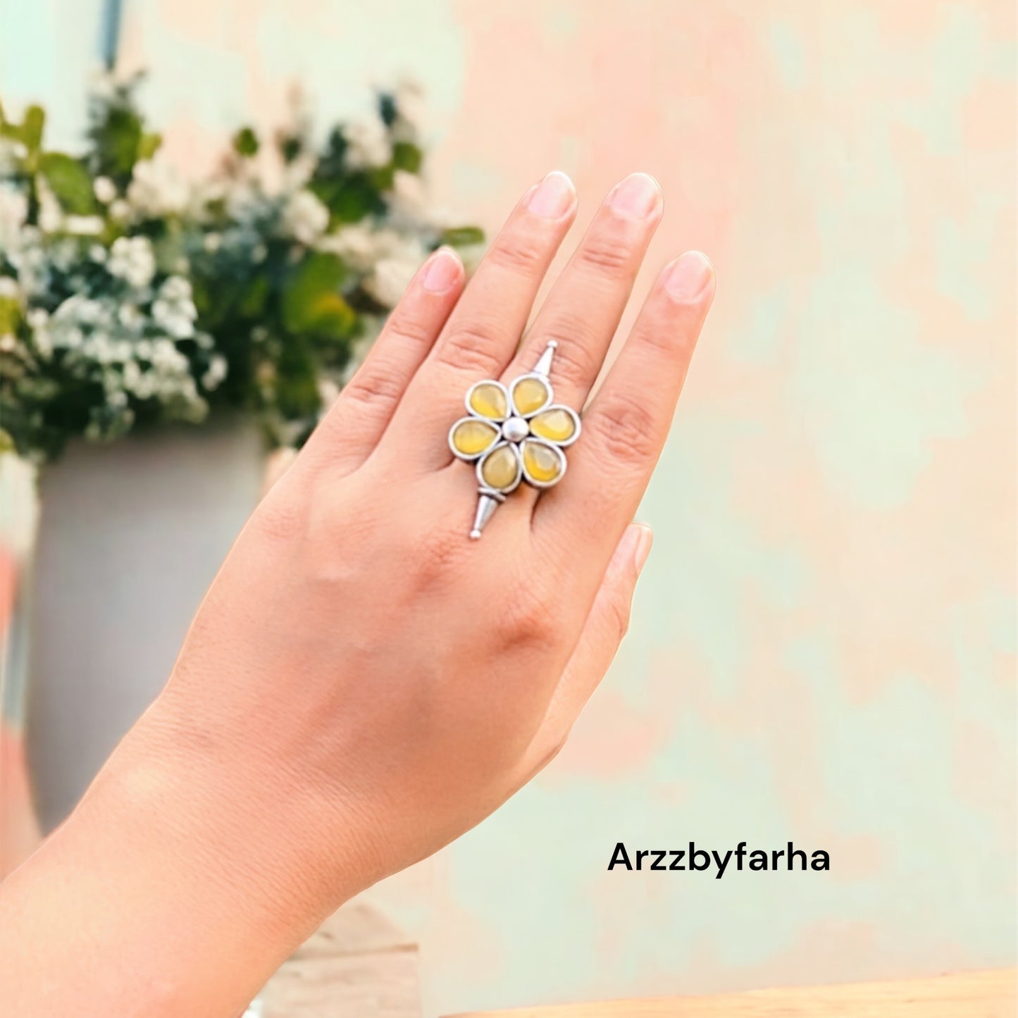 Yellow Flower Finger Ring